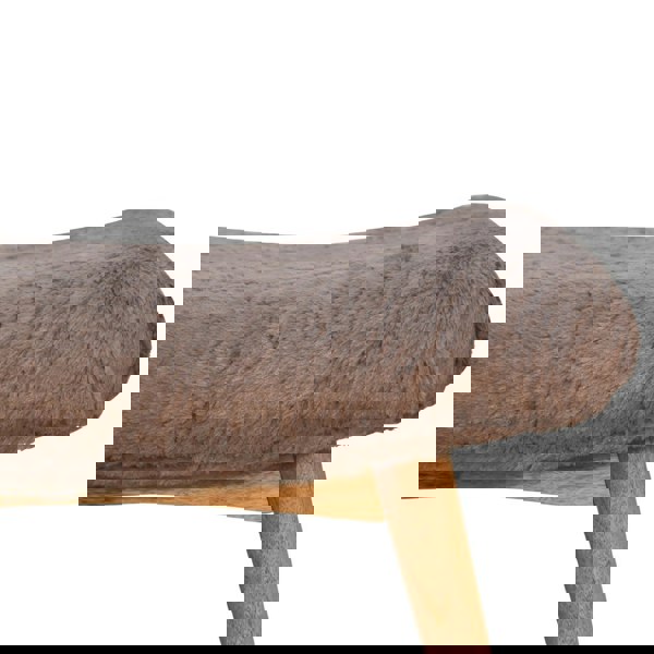 Artisan Furniture Mocha Faux Fur Curved Bench