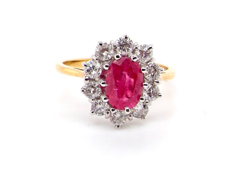 Vintage ruby and diamond ring