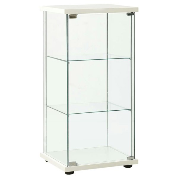 Berkfield Storage Cabinet Tempered Glass White