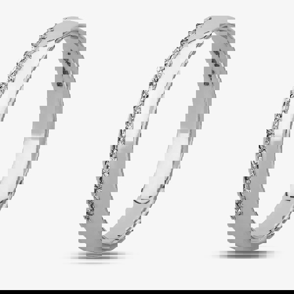 T. H. Baker 9ct White Gold 0.13ct Brilliant Cut Diamond Edged 4mm Wedding Ring 7607W/9W/DQ10