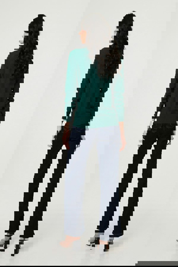 Green | Textured Knit Slim Fit Jumper
