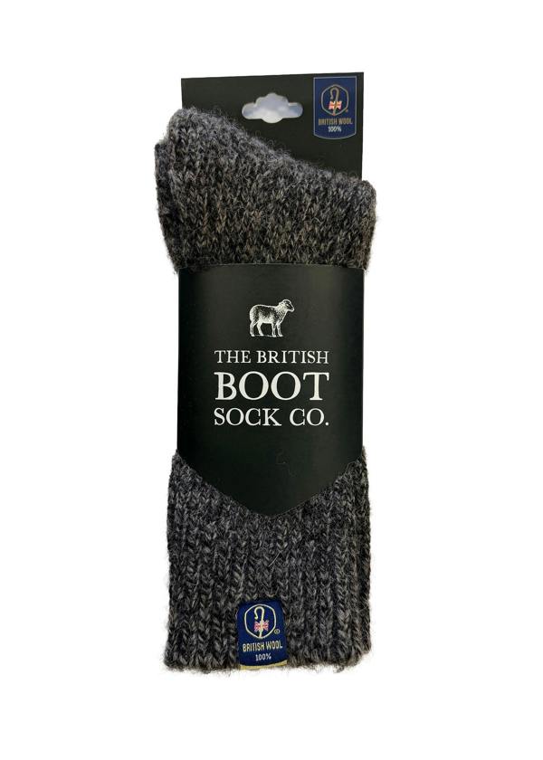 Jemsox British Wool Boot Socks – Dark Natural Twist | 100% British Wool Luxury Boot Socks