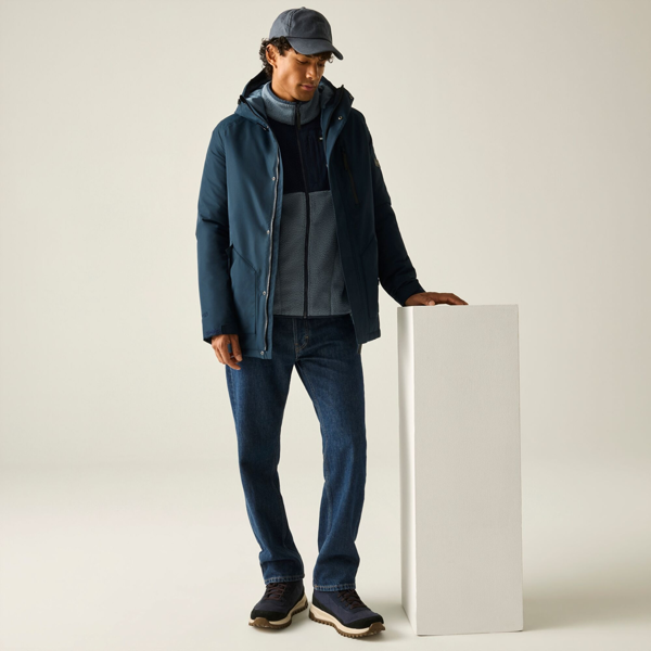 Regatta Mens Slyvan Insulated Waterproof Jacket - Navy/Grey Mirage