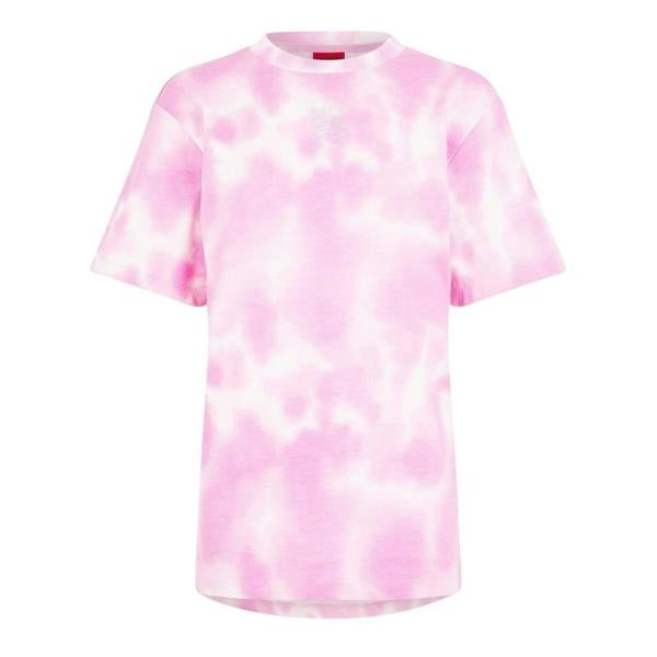Hugo Womens/Ladies Tie Dye Crew Neck T-Shirt - Medium Pink - 