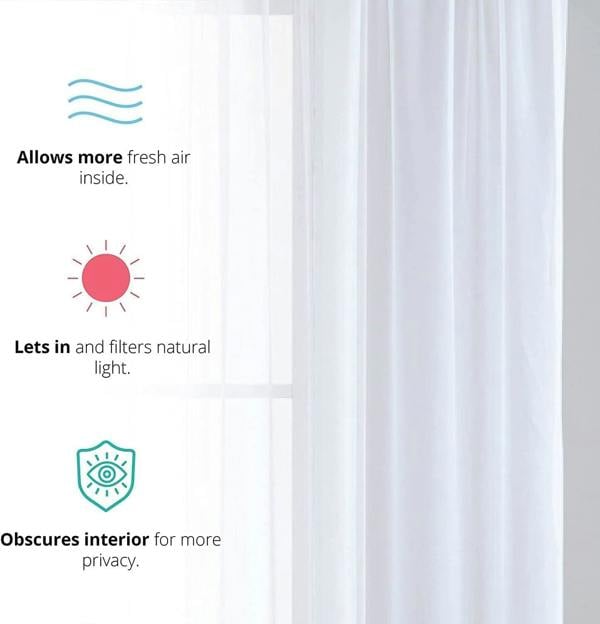 Luxury Living Voile Ring Top Curtain Panel Pair