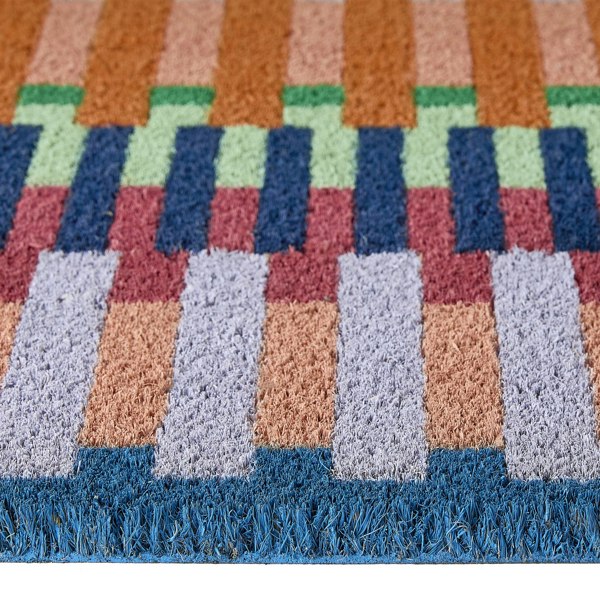 My Mat Printed Coir Bright Broken Stripe