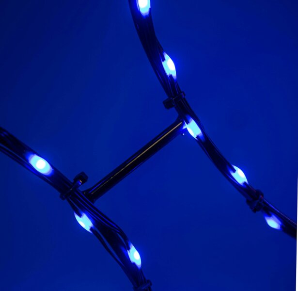 Samuel Alexander 78cm Metal Hanging Christmas Bauble with 245 Static & Twinkling LEDs in Blue & White