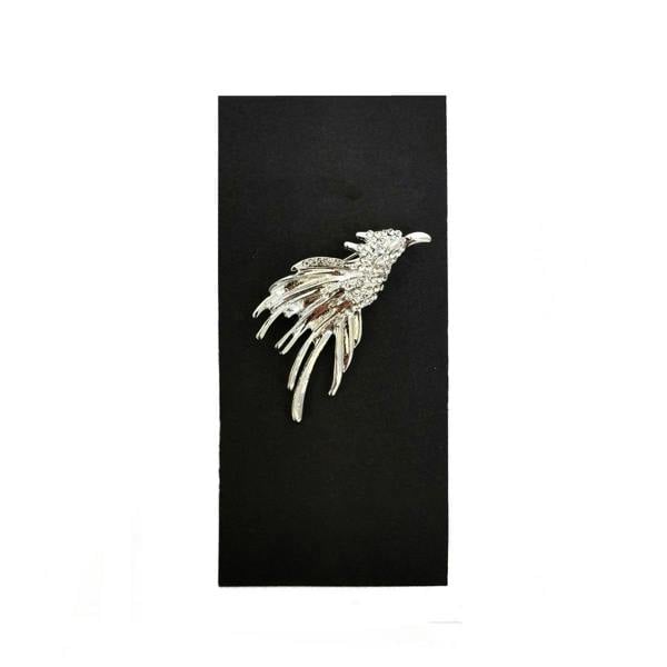 Silver Jewelled Phoenix Lapel Pin