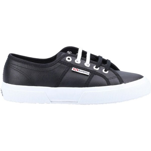 Superga 2750 Tumbled Leather Mens Trainers - Black/White