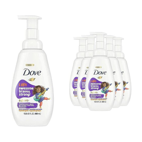Dove Kids Care Body Wash Berry Smoothie Hypoallergenic Shower Gel 400ml, 6 Pack