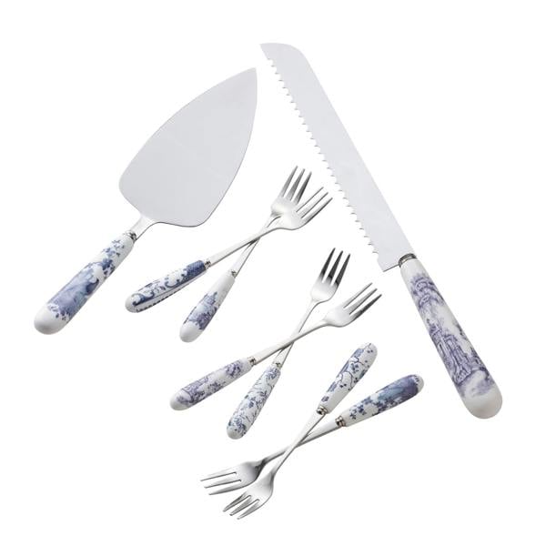 Aynsley China Aynsley Archive Blue Pastry Set