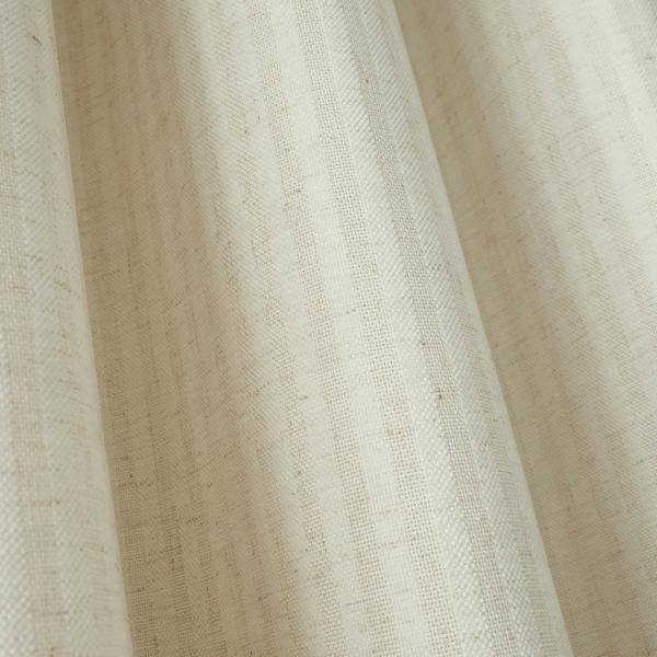 Bianca Chenille Stripe Lined Eyelet Curtains Cream