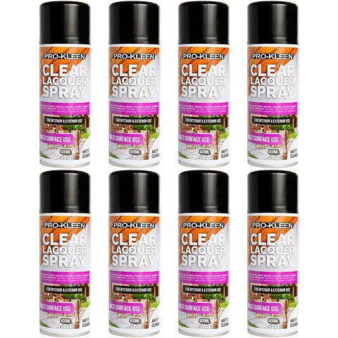 ProKleen Pro-Kleen Clear Matt Lacquer Spray 400ml x8 Protects & Seals Fast Drying Formula
