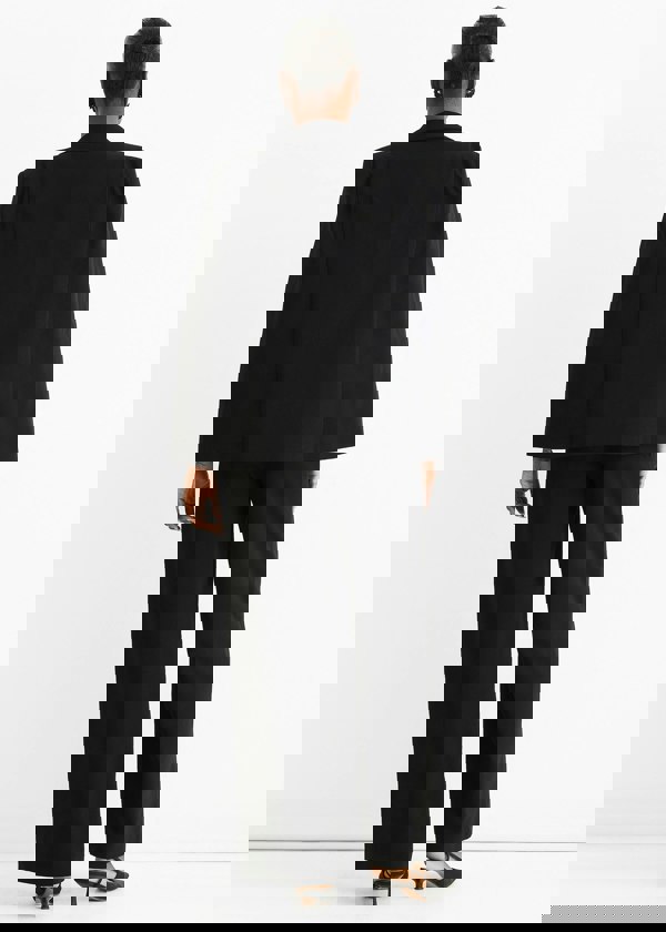 Gini London Black Tailoring Cape with Leopard Print Lining