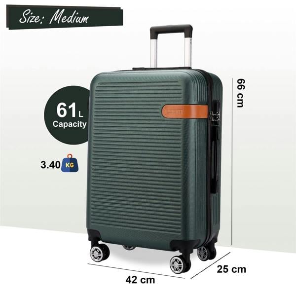Infinity Luggage Hard Shell Classic Dual 4 Wheel Luggage Suitcase Set