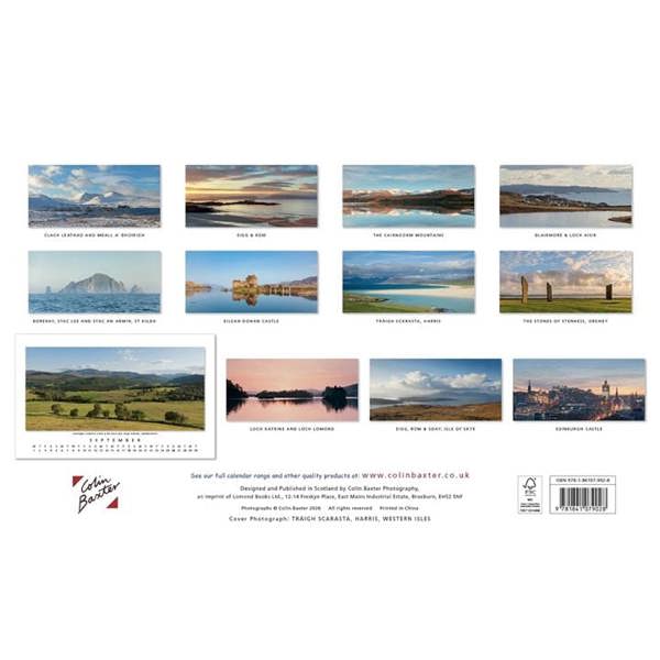 Colin Baxter, Scotland Panorama Deluxe Calendar 2027, Deluxe Calendars, Month To View, Travel, Gift