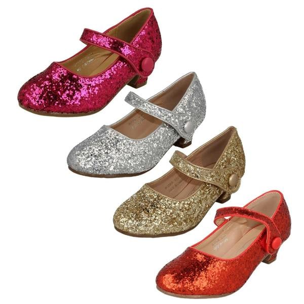 Spot On Girls Spot On kitten Heel Ankle Strap Party Shoes H3089