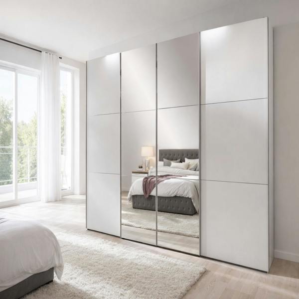 Escape 350 - WHITE 4 door sliding wardrobe