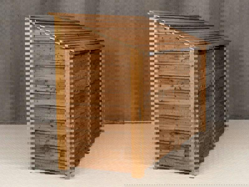 Arbor Garden Solutions Wooden Log Store (Roof Sloping Back) W-187cm, H-126cm or 180cm, D-88cm - Brown Finish