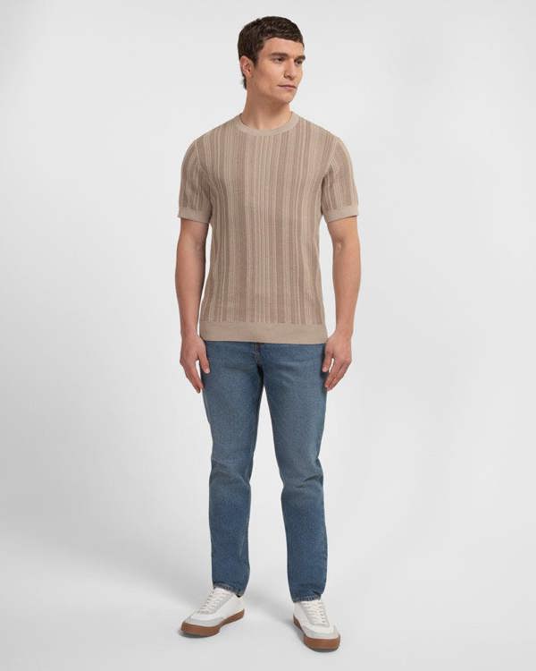 Steel & Jelly Moorgate - Stripe Textured Sweater T-Shirt
