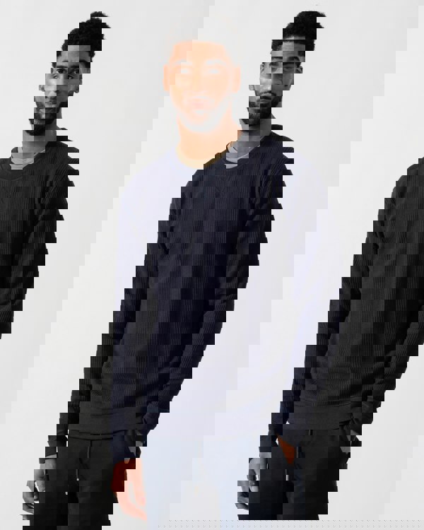 BOSS Orange Mens Structure Loungewear Sweatshirt - Dark Blue 403 - CHO - Designer Mens Loungewear