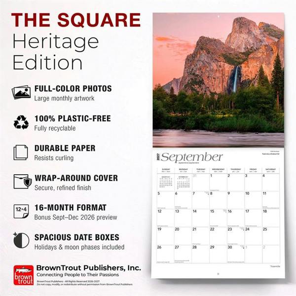 Yosemite Calendar 2027, Wall Calendars, Month To View, Travel, Gift