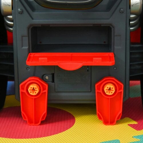 Bobobiy Kids Truck Engine Toy Set, Toddler Educational Car Service Station Playset, Take Apart Workshop, Light, for 3-5 Years Old Red