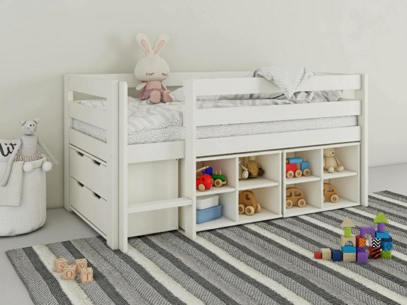 Mid Sleeper Shorty Cube Storage Set White