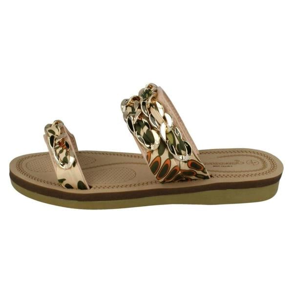 Savannah Ladies Savannah Flat Double Braided Strap Sandals