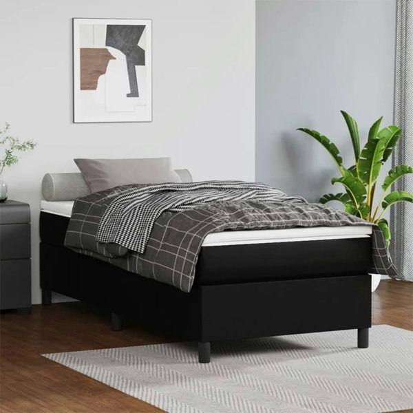 Berkfield Box Spring Bed Frame Black 90x190 cm 3FT Single Faux Leather