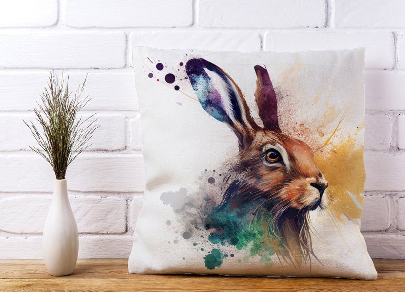 Warren Reed Hare Close Up Splashart Cushions