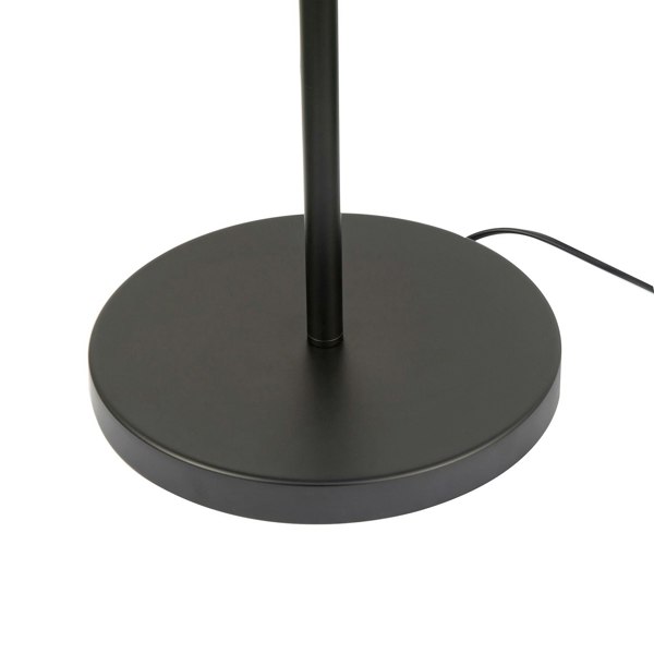 Modern Matte Black Floor Lamp with Opal White Globe Glass Shade and Foot Switch Image 4