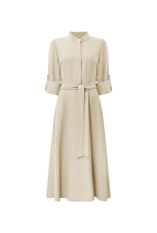 James Lakeland Cream Tie-Waist Midi Dress