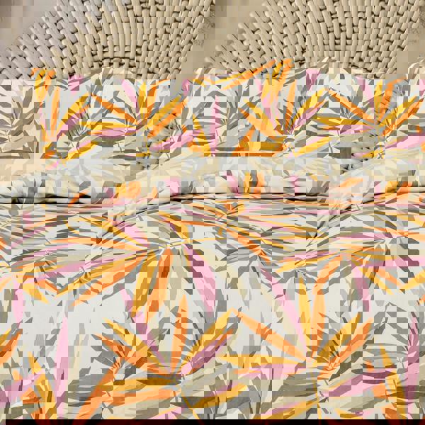 Smart Living Luxury Super Soft Reversible Bright Leaves Duvet Cover With Pillowcase