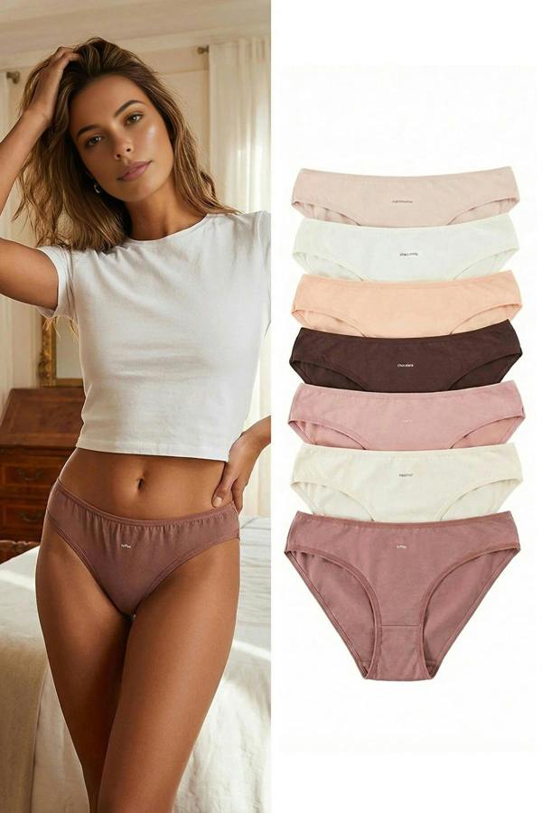 WOVCOR 7-Pack Cotton Classic Knitted Panties with Slogan