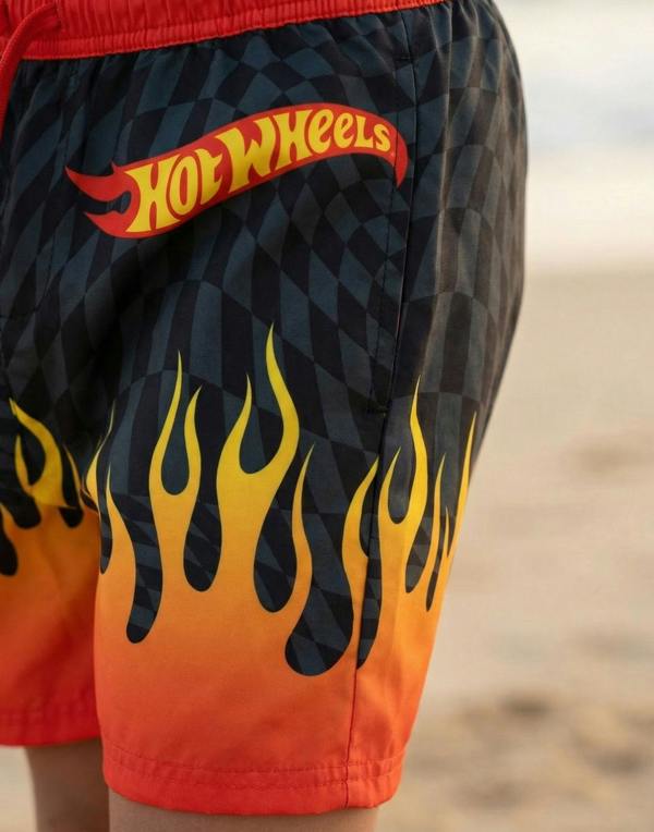 Vanilla Underground Hot Wheels Boys Red Flame Short Swim Shorts