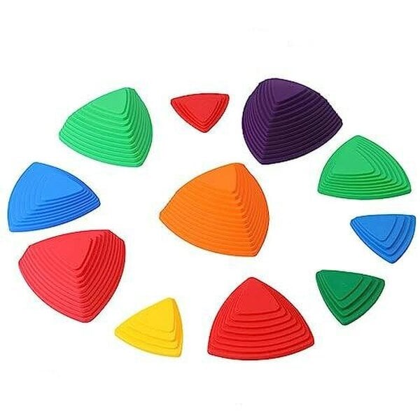 HYGRAD BUILT TO SURVIVE 11pcs Rubber Stepping Stone Game - Kids Activity Balance Stones Balance Beam Game For Children Indoor & Outdoor Kids Activity