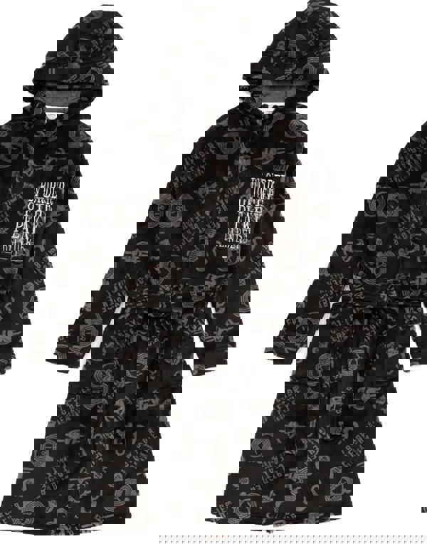 Peaky Blinders Mens Black Icons Bathrobe