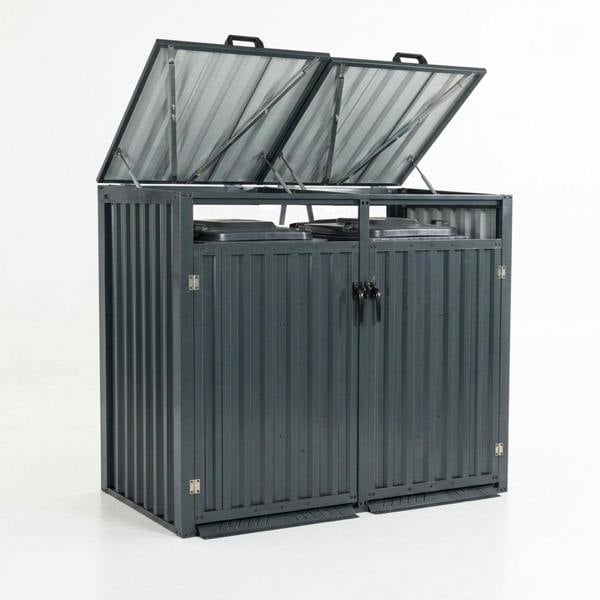 Nicoman Outdoor Metal Garbage Bin Shed
