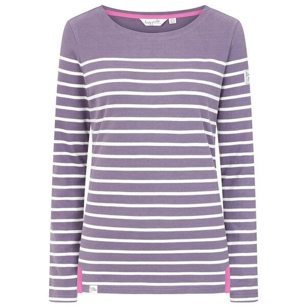 Lazy Jacks LJ97 - Long Sleeve Striped Breton Top - Mauve - Purple