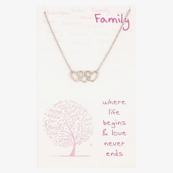 T. H. Baker Sentiments Family Triple Intertwined Heart Necklace 16665