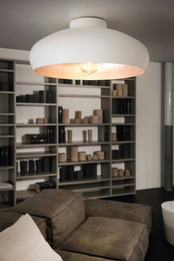 EGLO Mogano 1-Light Vintage White And Silver Ceiling Light