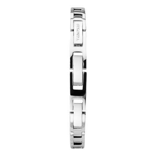 Dyzi Silver Crystal Bracelet Strap Watch With White Dial
