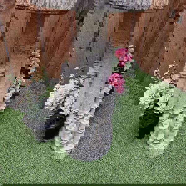 Bamboo Design Stone Cast Birdbath