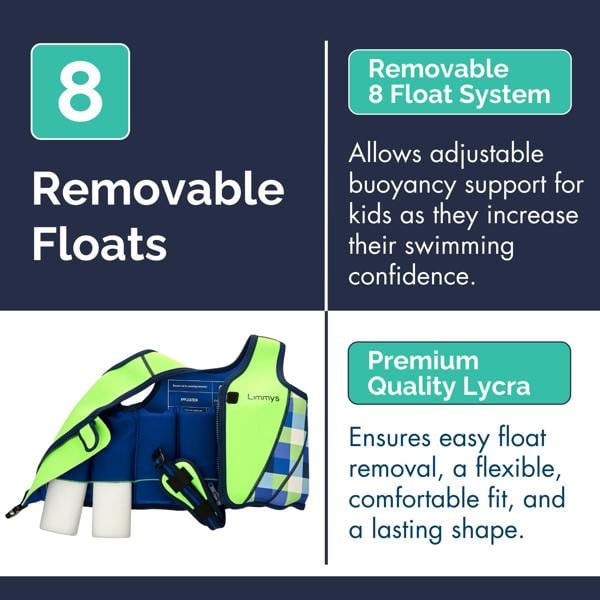 Limmys Premium Neoprene Swim Vest - Neon Green