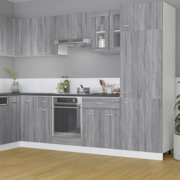 Berkfield Hanging Glass Cabinet Grey Sonoma 60x31x60 cm Engineered Wood