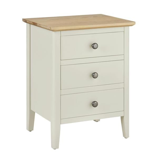 Statement Furniture Pembroke Bedside Table with 3 Drawers and Oak Top