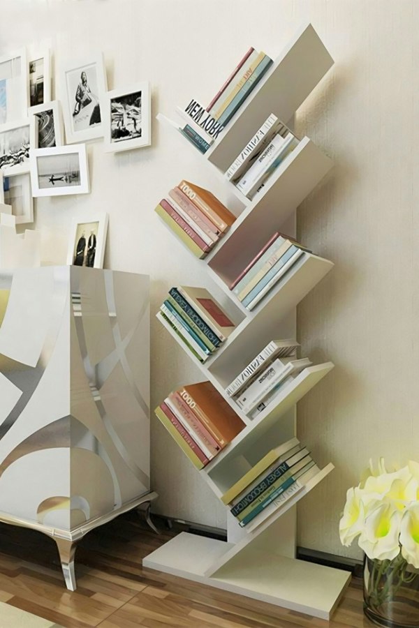 Living and Home 9 Tier Rustic Standing Tree Bookshelf