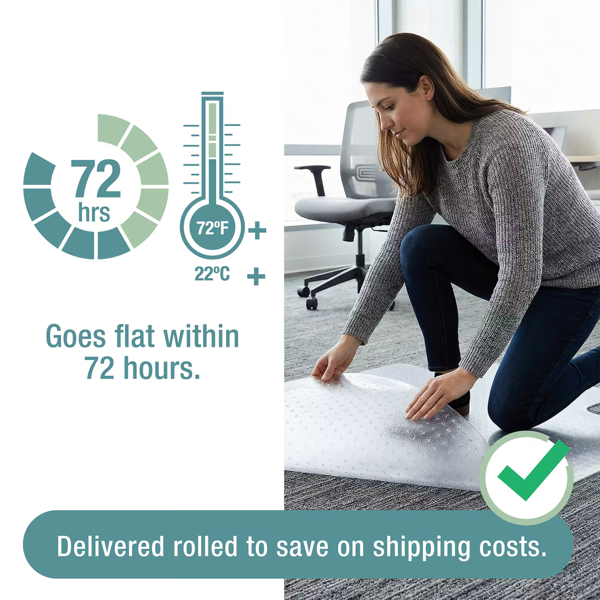 Floortex Cleartex® TrYlok® PVC Rectangular Chair Mat Low Pile Carpets up to 6mm