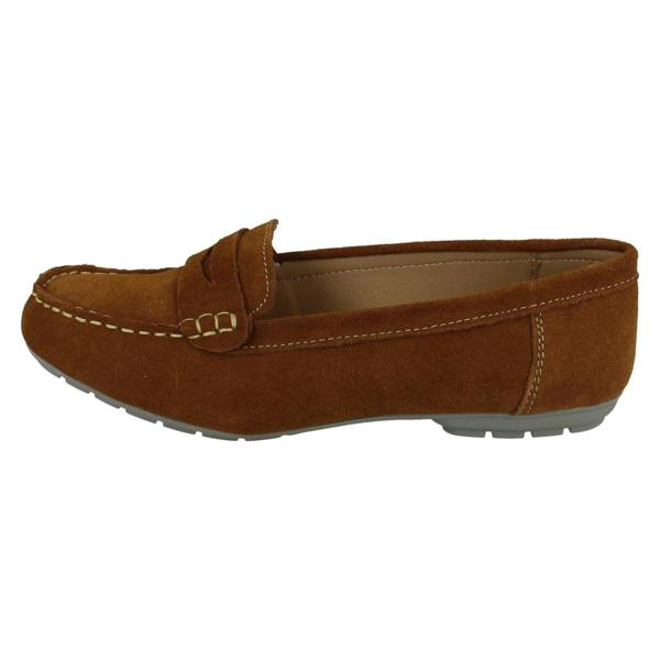 Leather Collection Ladies Leather Collection Moccasin Shoes F80558